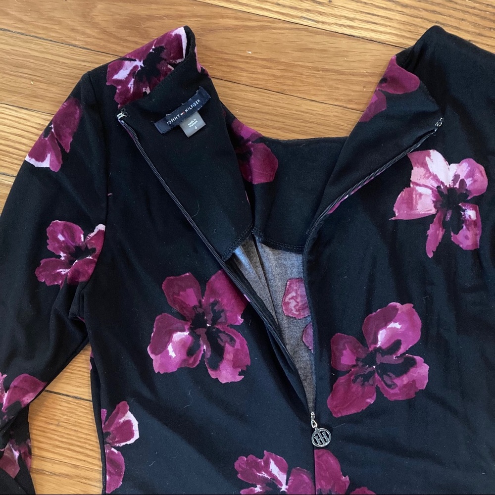 Tommy Hilfiger Black Floral Print Dress - Picture 12 of 13